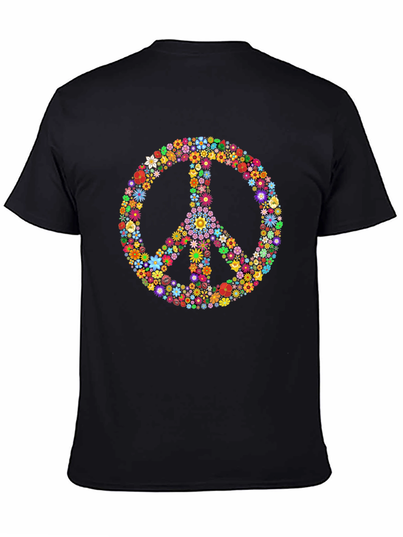 Floral Peace Sign Graphic T-Shirt