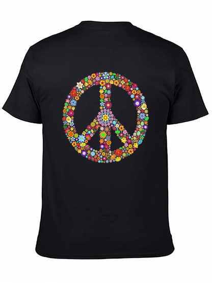 Floral Peace Sign Graphic T-Shirt