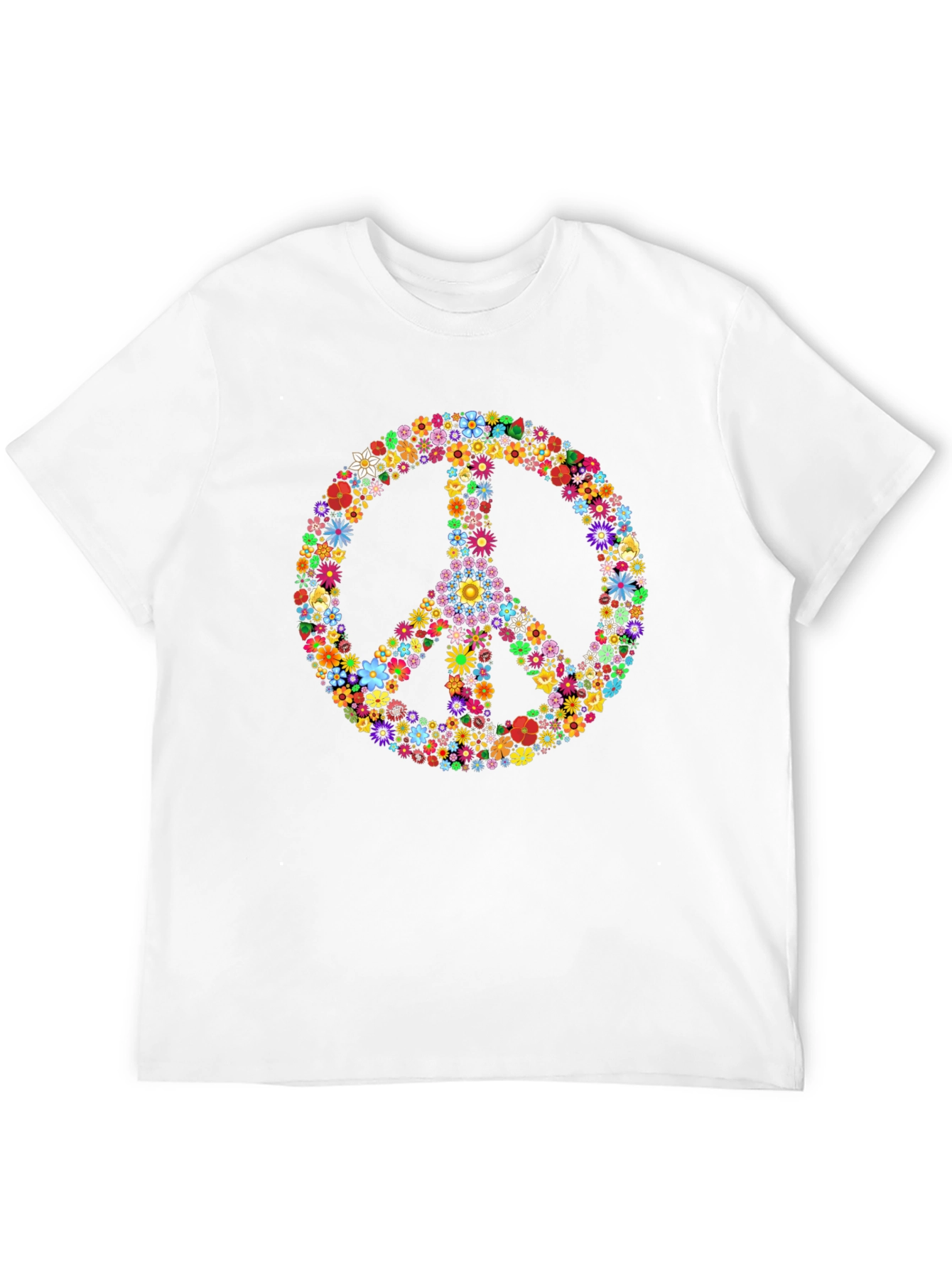 Floral Peace Sign Graphic T-Shirt