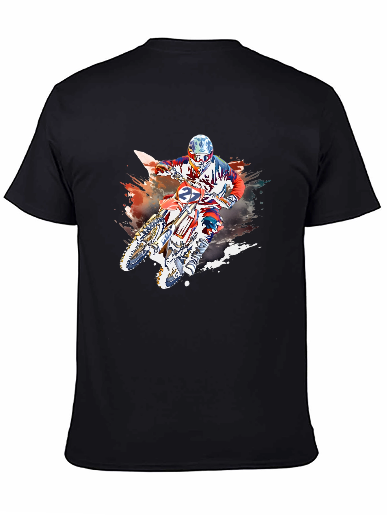Motocross Rider Graphic Black T-Shirt
