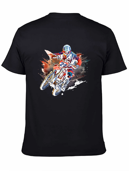 Motocross Rider Graphic Black T-Shirt