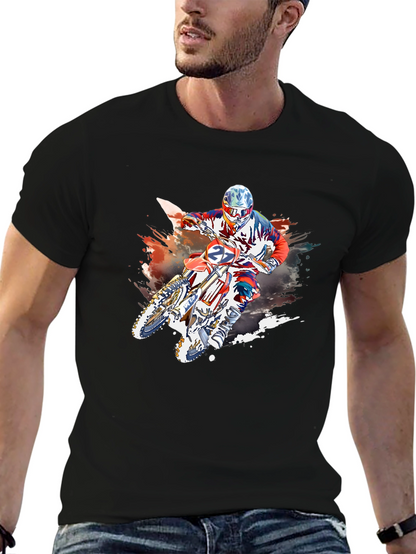Motocross Rider Graphic Black T-Shirt