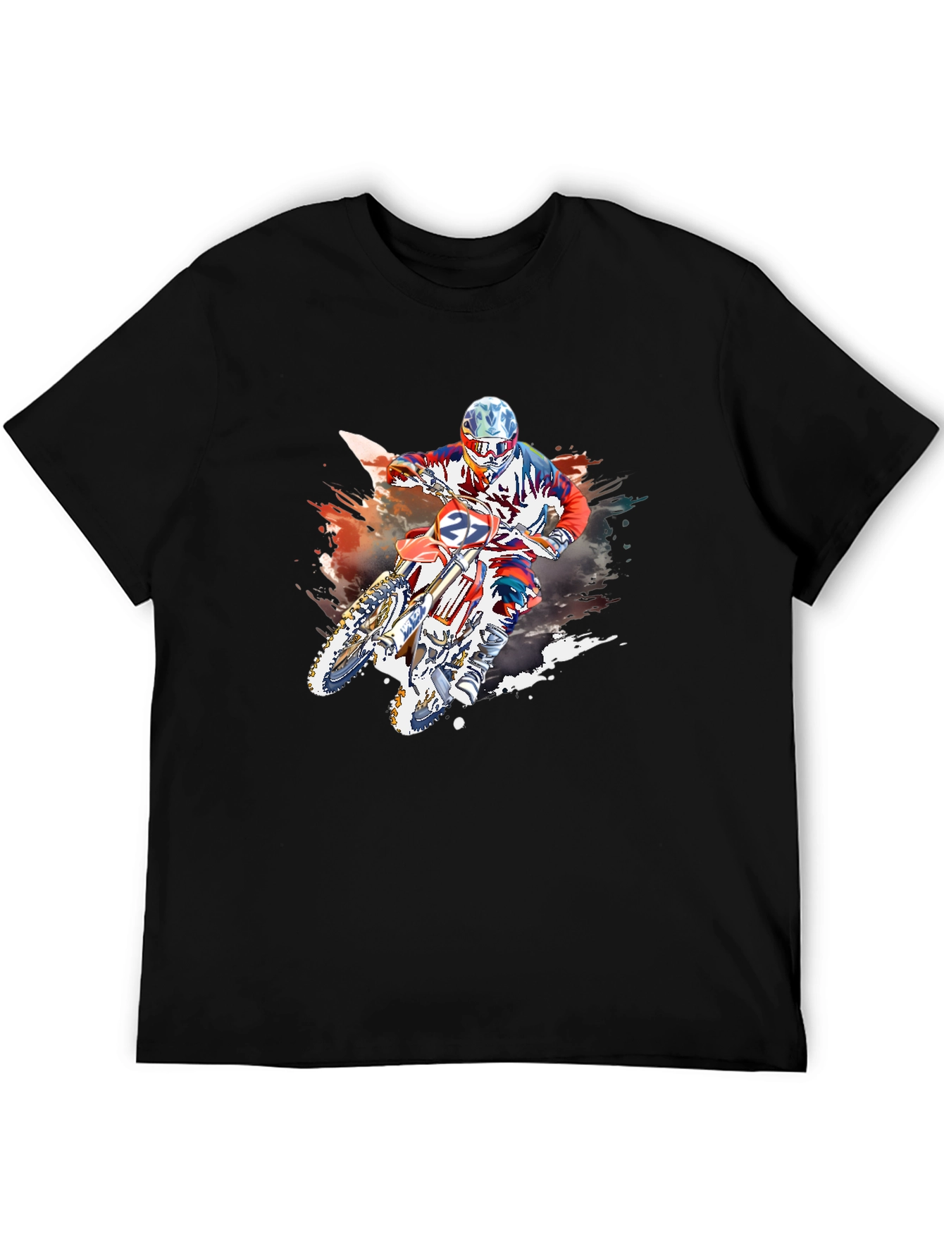 Motocross Rider Graphic Black T-Shirt