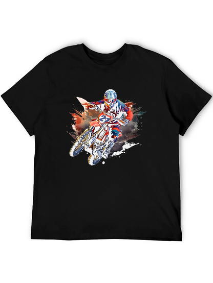 Motocross Rider Graphic Black T-Shirt