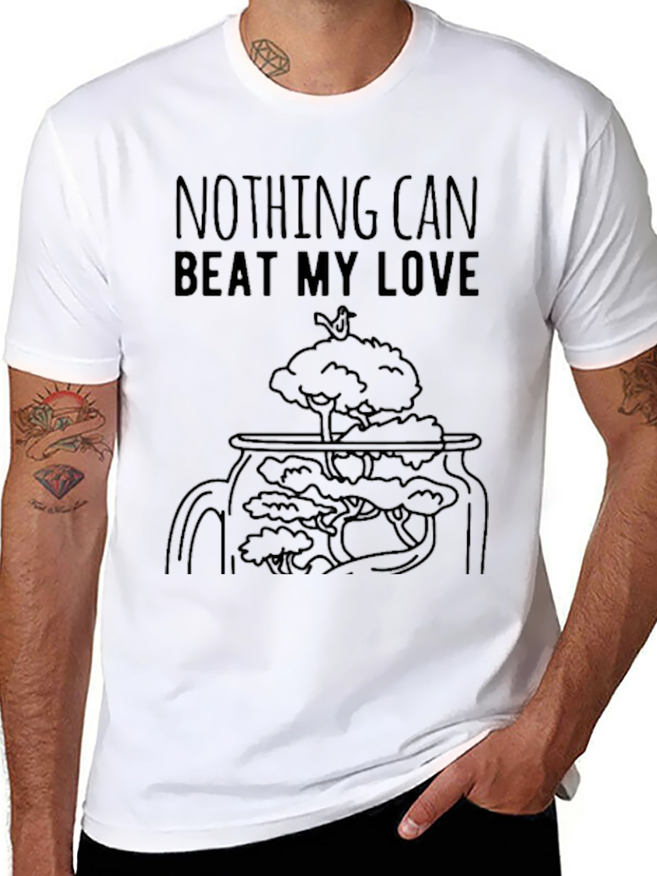 Nothing Can Beat My Love Black Graphic Tee