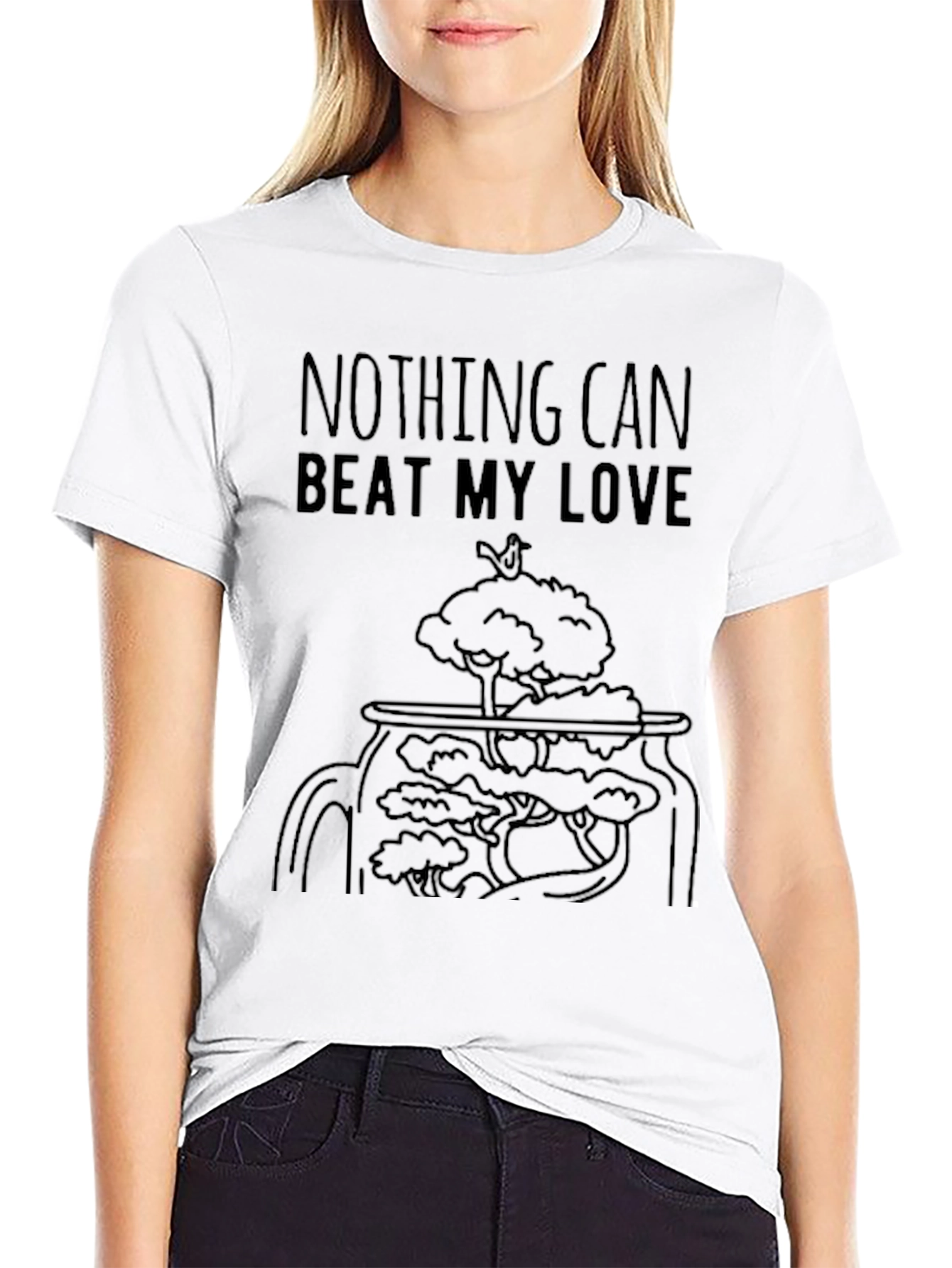Nothing Can Beat My Love Black Graphic Tee