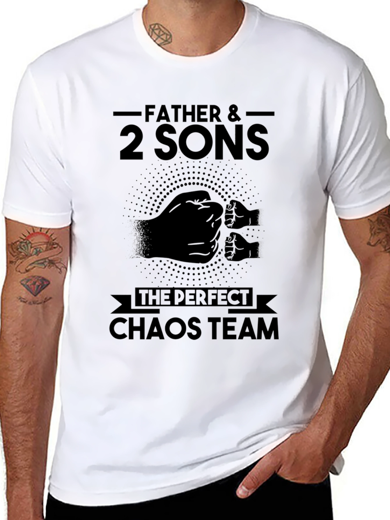 Father & 2 Sons Chaos Team Black T-Shirt