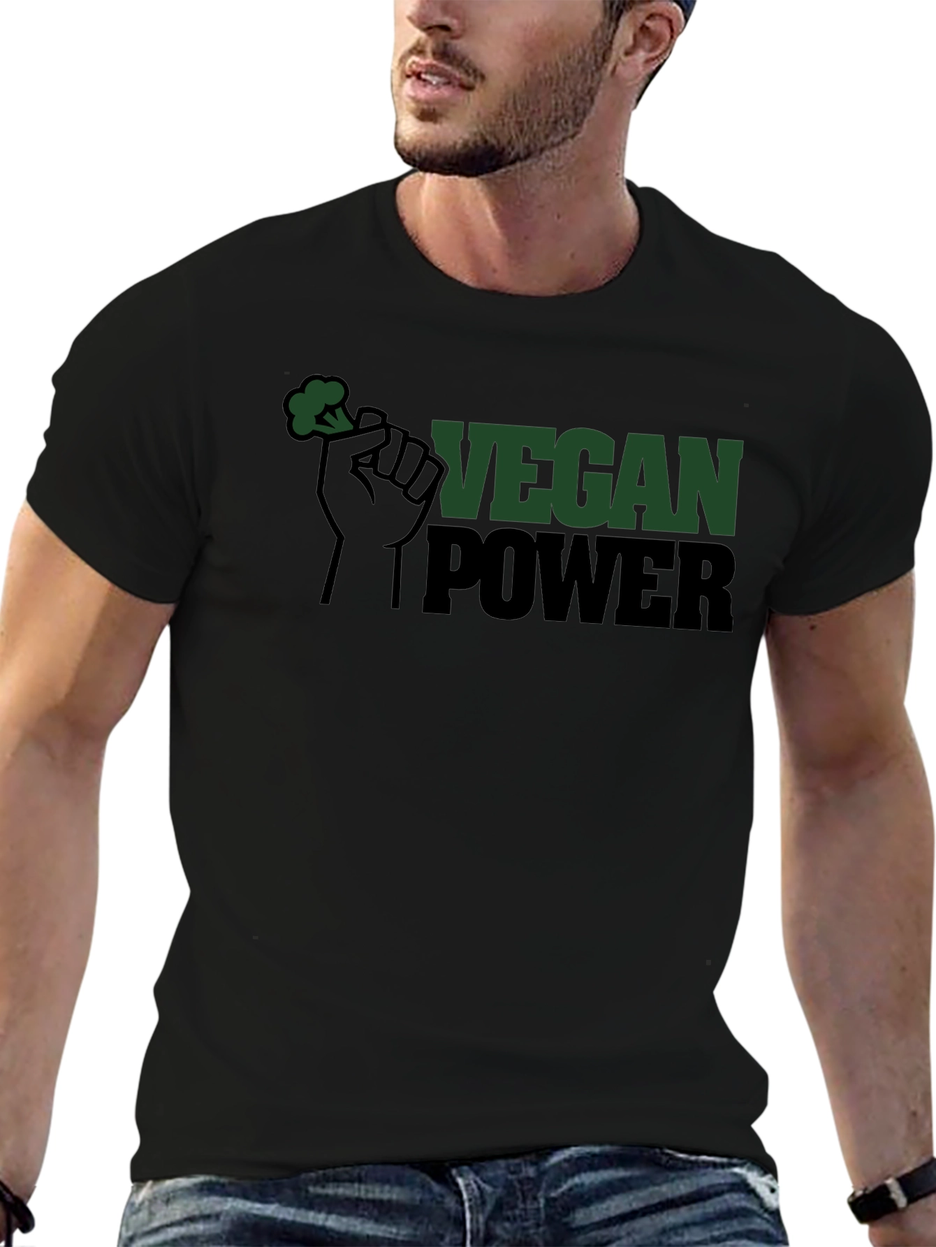 Vegan Power Tee - Broccoli Fist Graphic