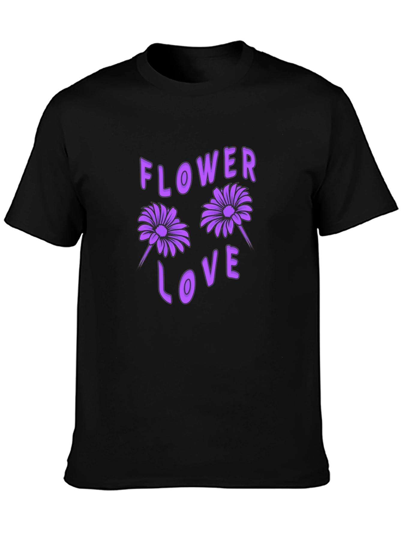Flower Love Black Graphic T-Shirt