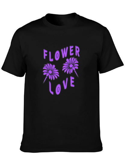 Flower Love Black Graphic T-Shirt