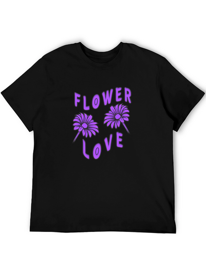 Flower Love Black Graphic T-Shirt