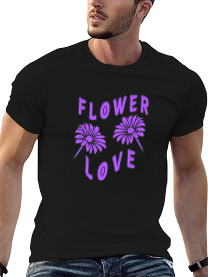 Flower Love Black Graphic T-Shirt