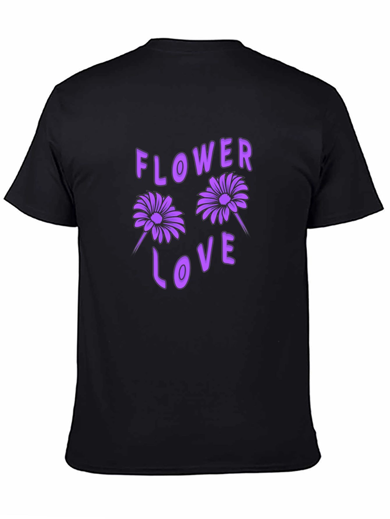 Flower Love Black Graphic T-Shirt