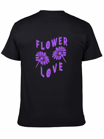 Flower Love Black Graphic T-Shirt