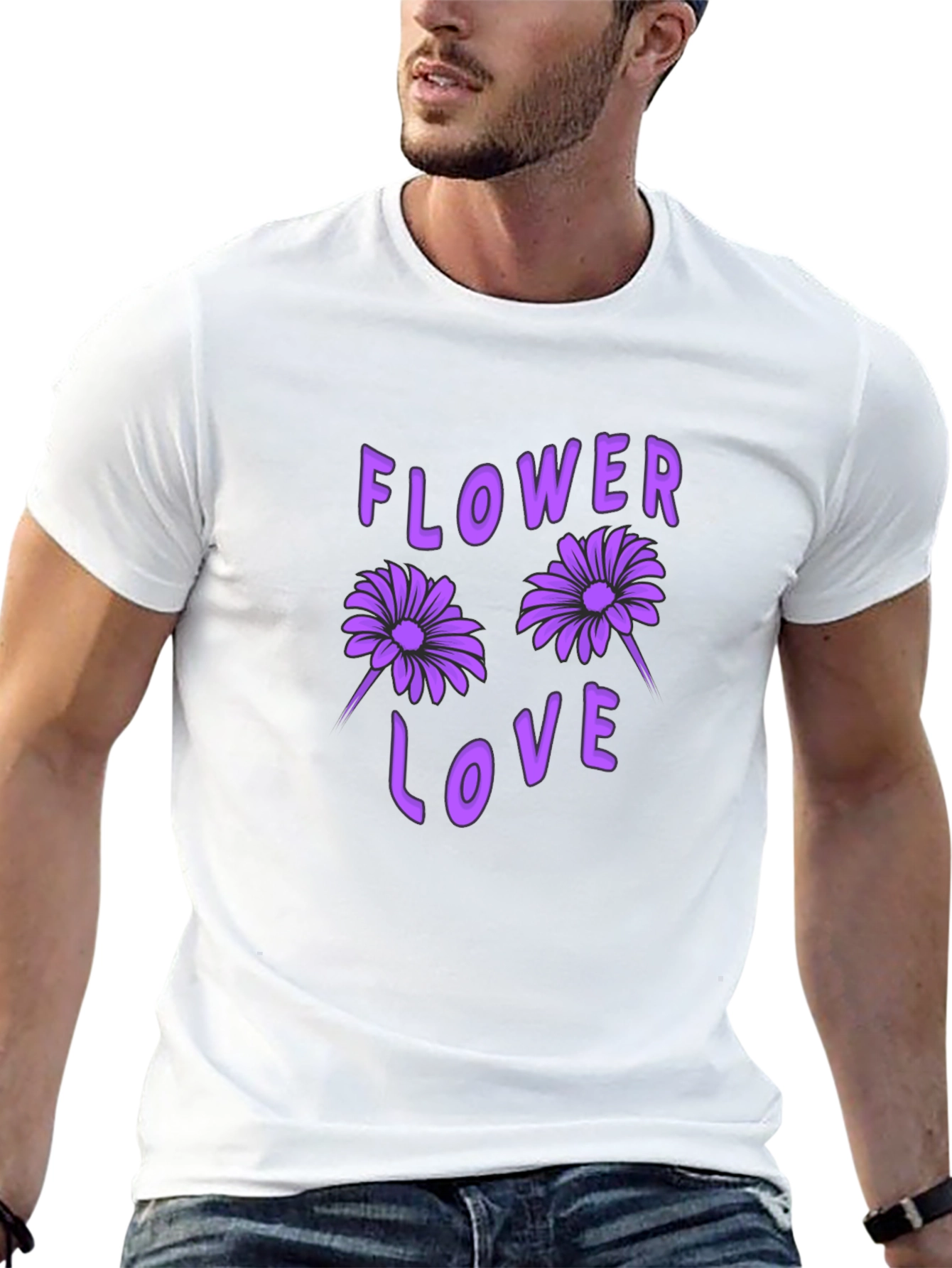 Flower Love Black Graphic T-Shirt