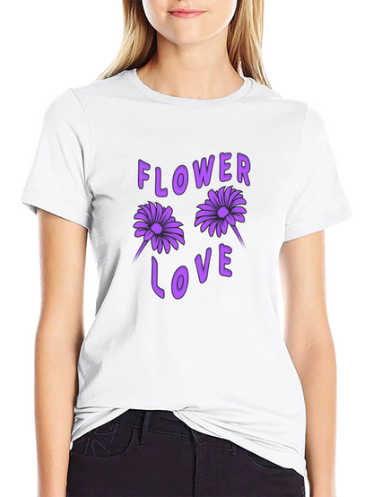 Flower Love Black Graphic T-Shirt