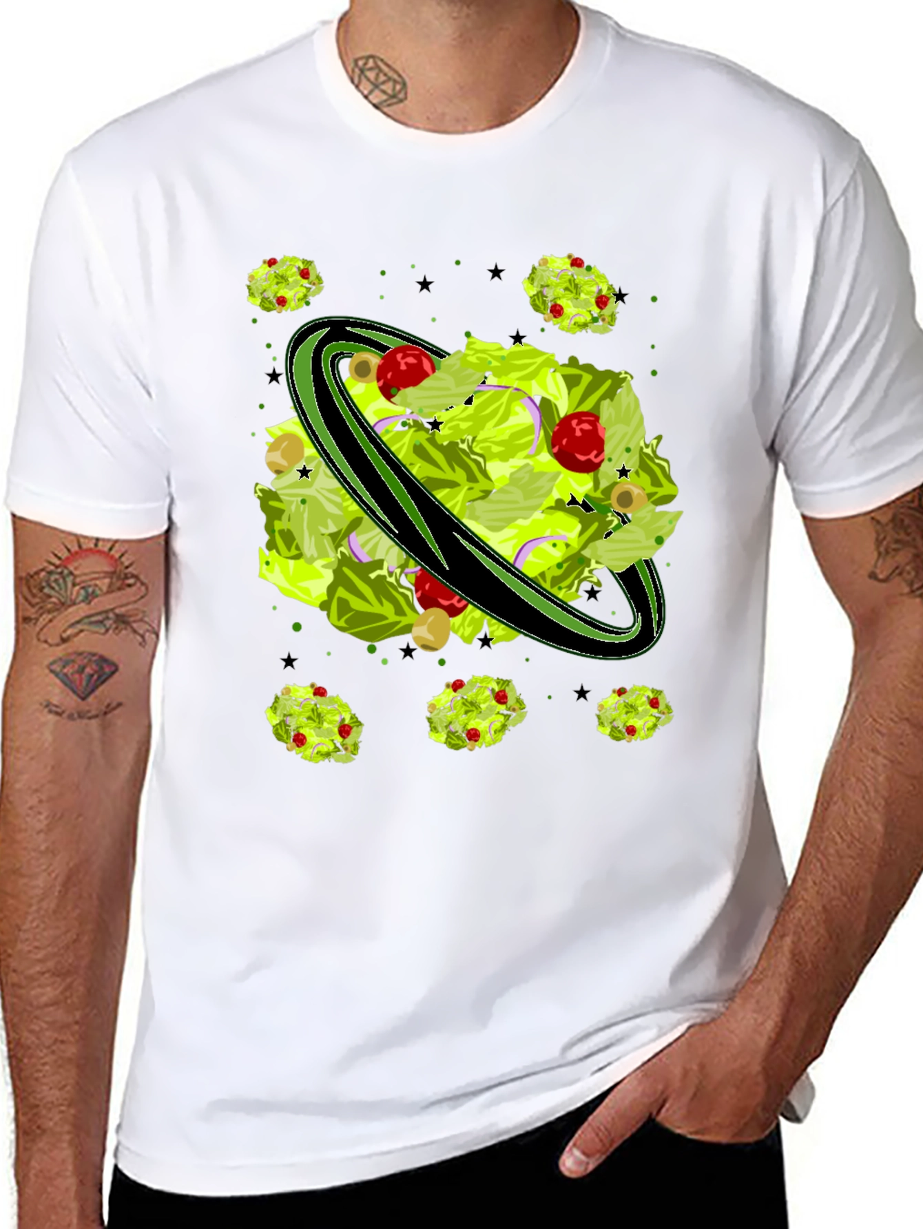 Salad Planet Graphic Tee - Novelty Food Shirt