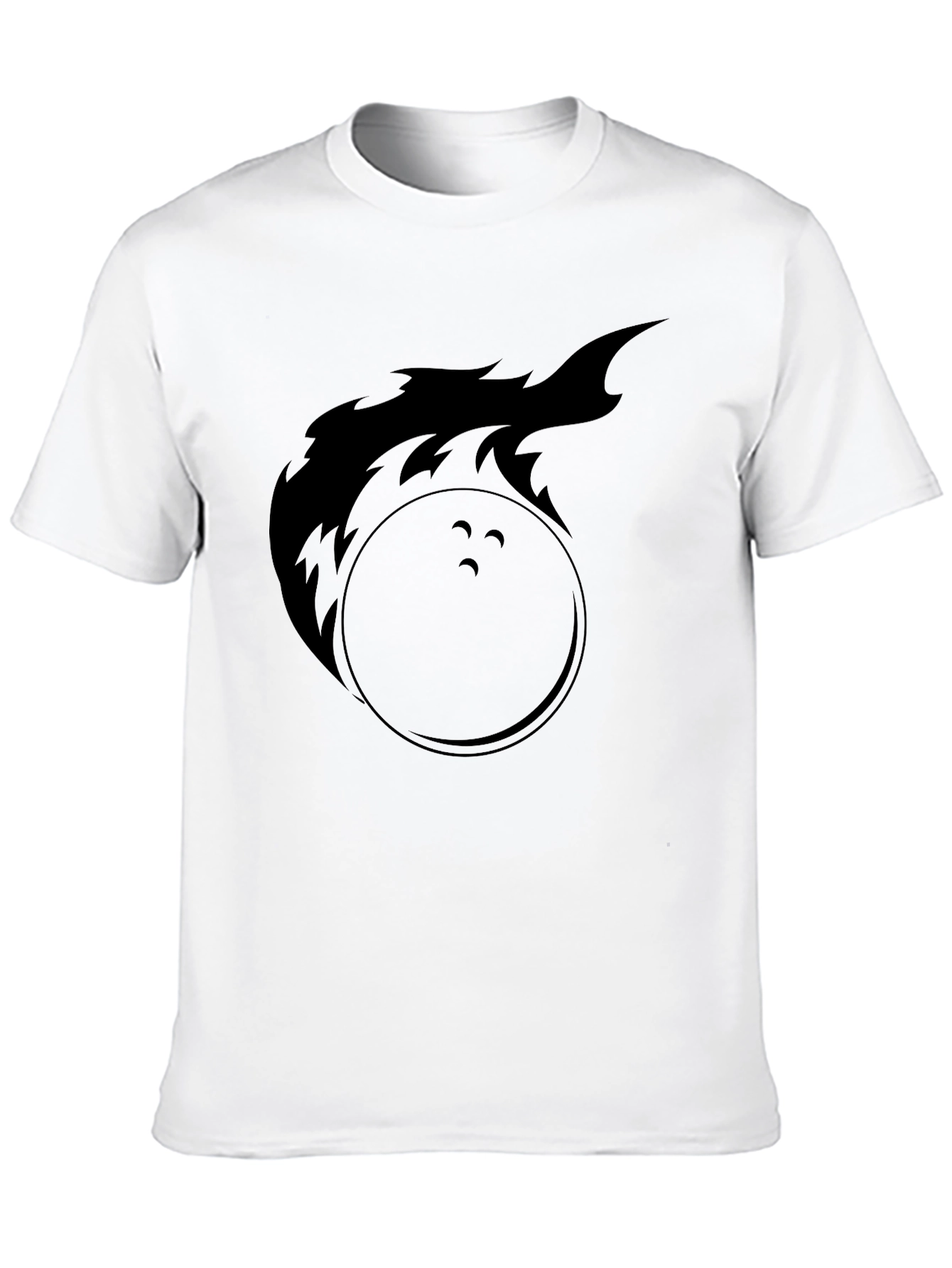 Flaming Bowling Ball Graphic Tee - Black
