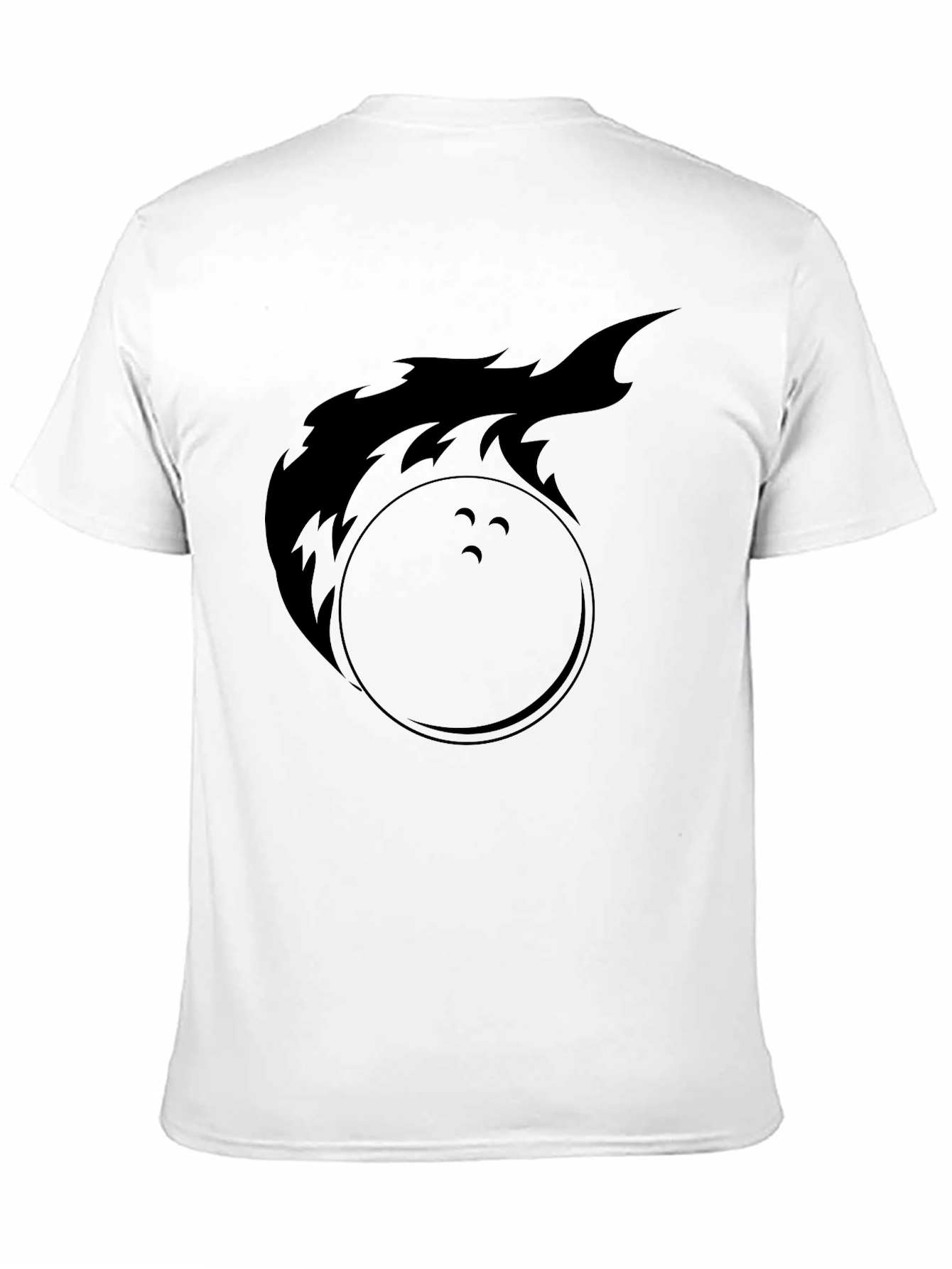 Flaming Bowling Ball Graphic Tee - Black