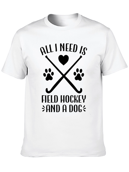 Field Hockey & Dog Lover T-Shirt - Black