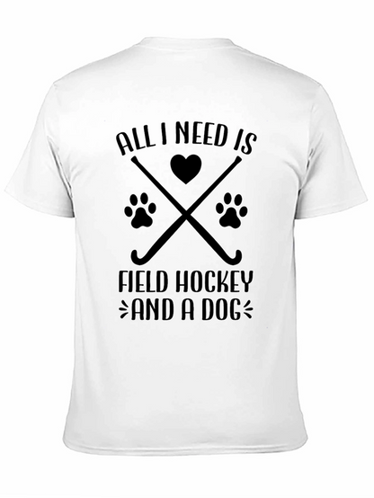 Field Hockey & Dog Lover T-Shirt - Black