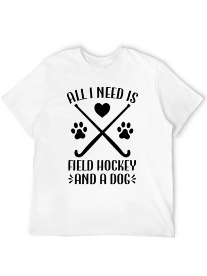 Field Hockey & Dog Lover T-Shirt - Black