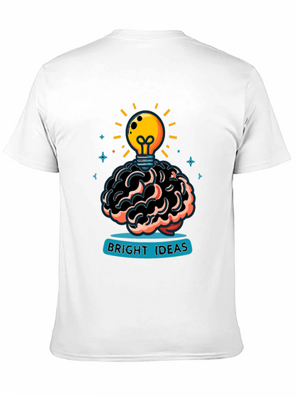 Bright Ideas Graphic Tee - Brain & Lightbulb Design