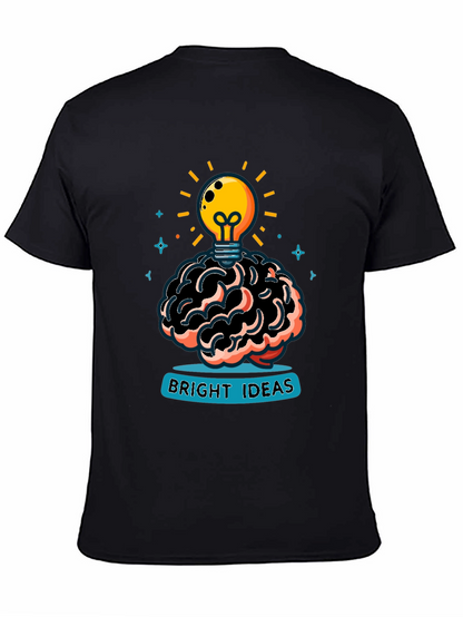 Bright Ideas Graphic Tee - Brain & Lightbulb Design