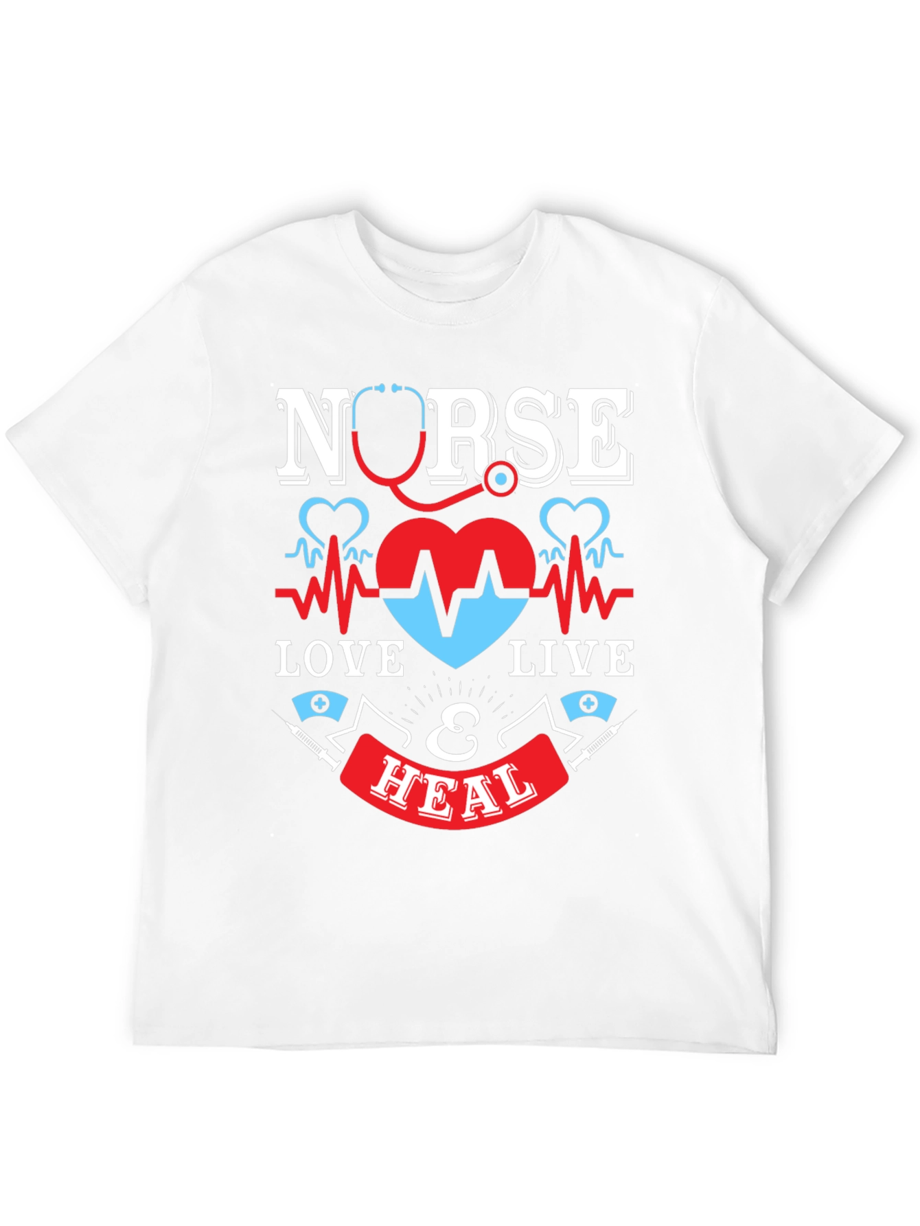 Nurse Love Live & Heal Graphic T-Shirt