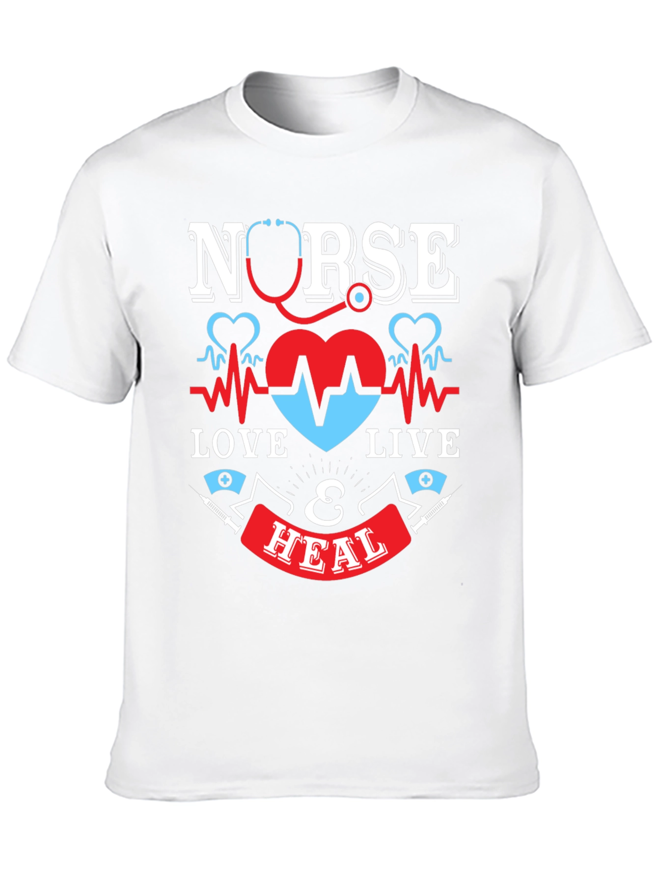 Nurse Love Live & Heal Graphic T-Shirt