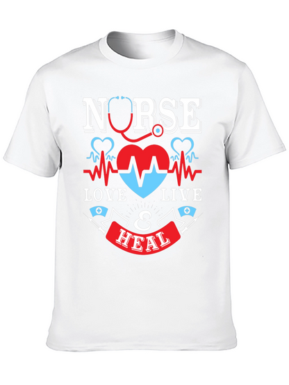 Nurse Love Live & Heal Graphic T-Shirt