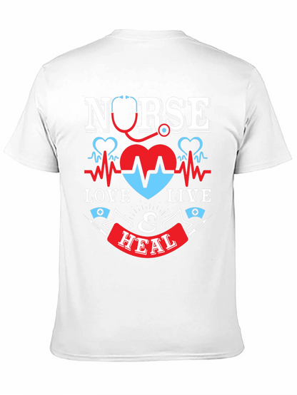Nurse Love Live & Heal Graphic T-Shirt