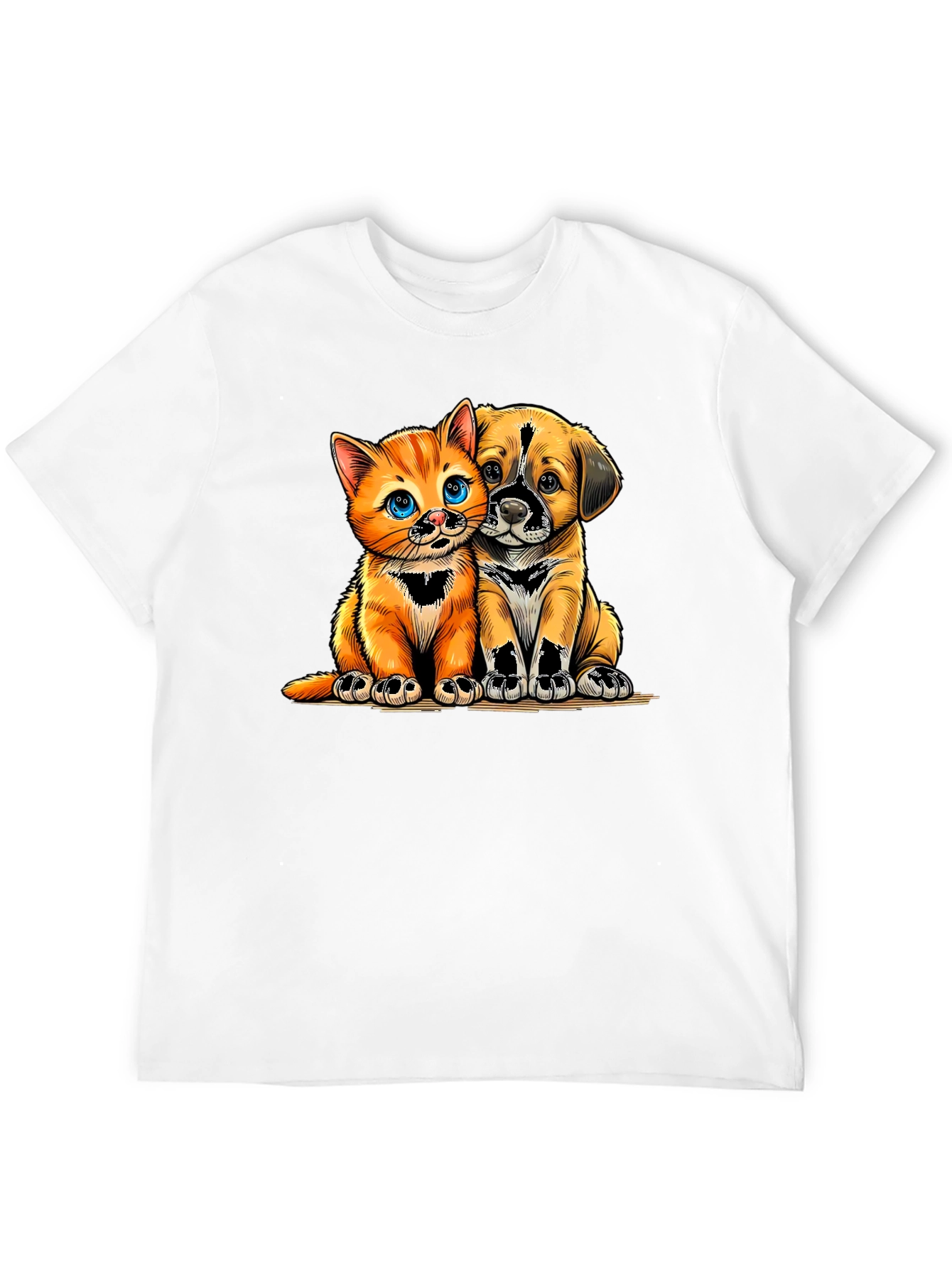 Cute Kitten and Puppy Graphic Tee - Unisex