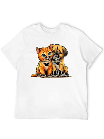 Cute Kitten and Puppy Graphic Tee - Unisex