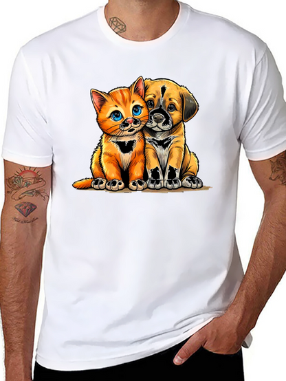 Cute Kitten and Puppy Graphic Tee - Unisex
