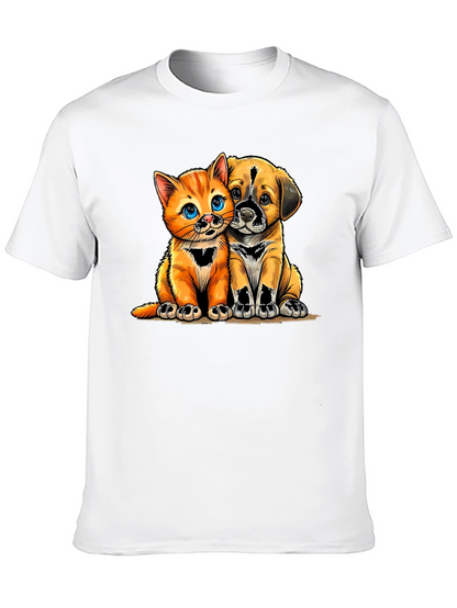 Cute Kitten and Puppy Graphic Tee - Unisex