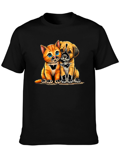 Cute Kitten and Puppy Graphic Tee - Unisex