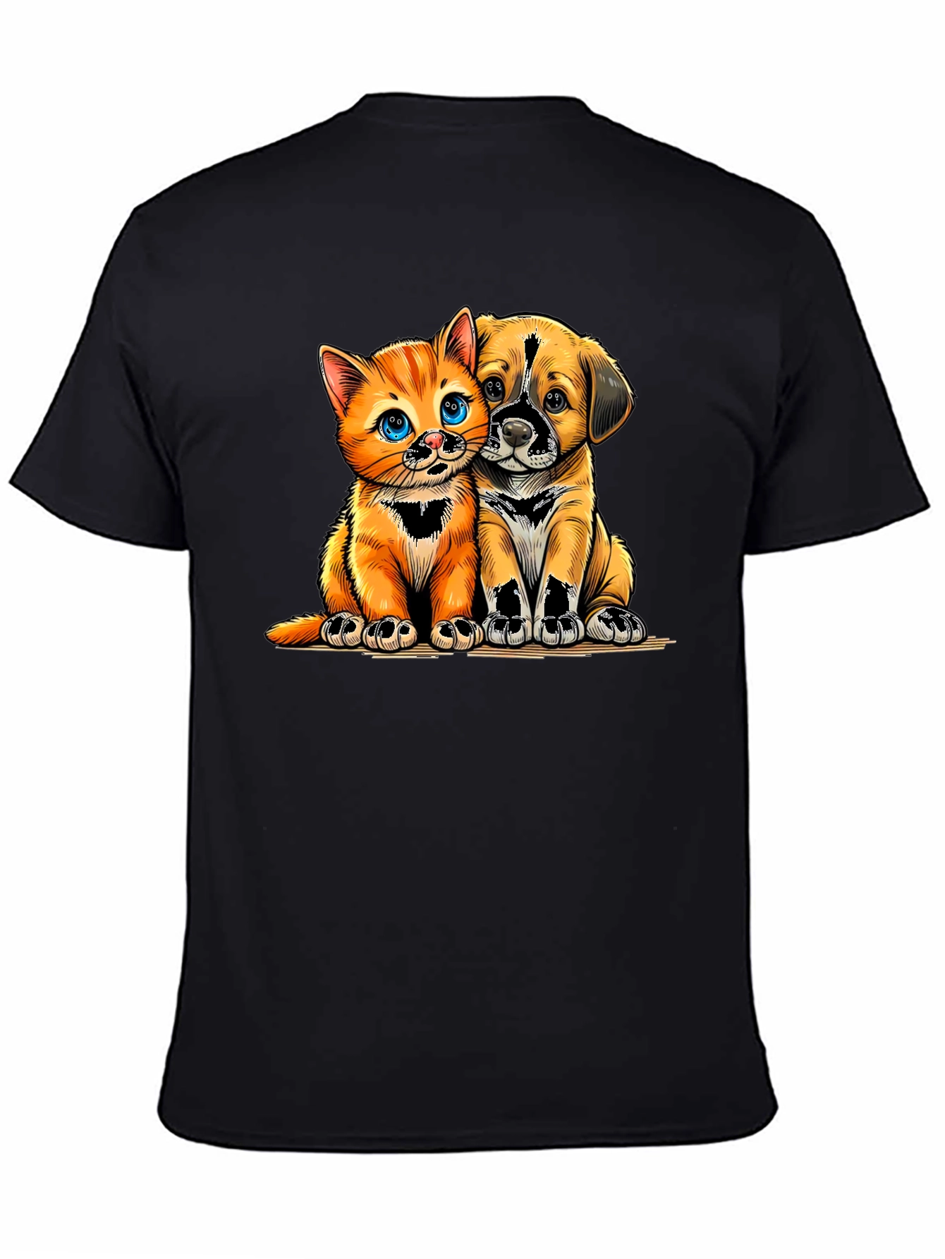 Cute Kitten and Puppy Graphic Tee - Unisex