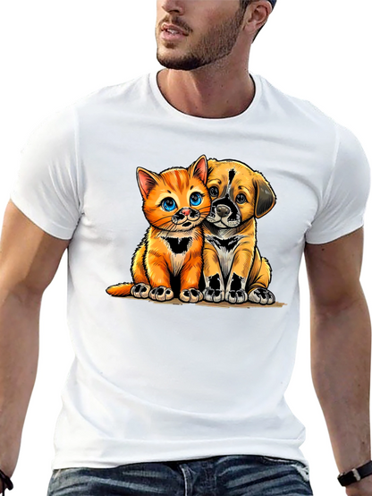 Cute Kitten and Puppy Graphic Tee - Unisex