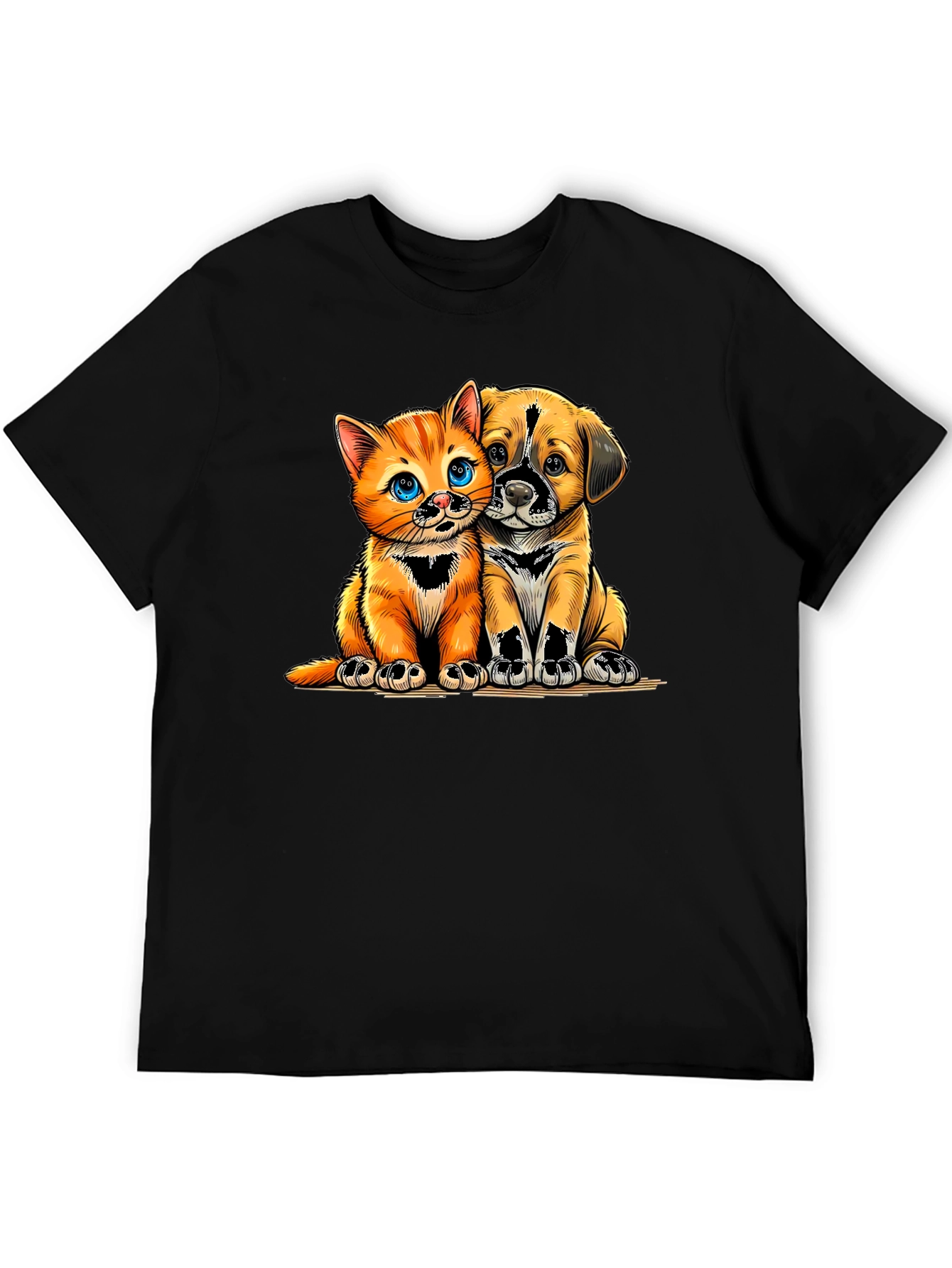 Cute Kitten and Puppy Graphic Tee - Unisex