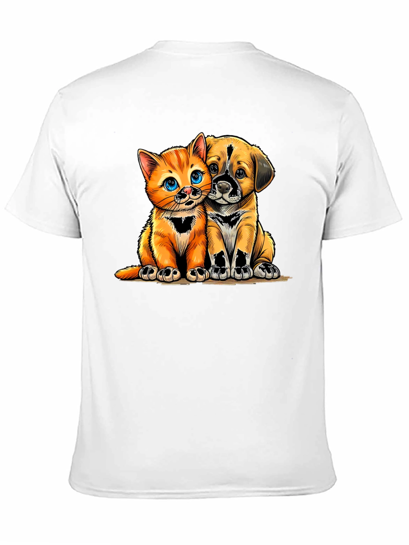 Cute Kitten and Puppy Graphic Tee - Unisex