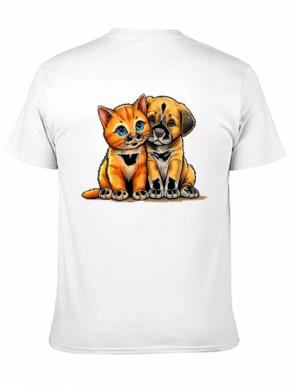 Cute Kitten and Puppy Graphic Tee - Unisex