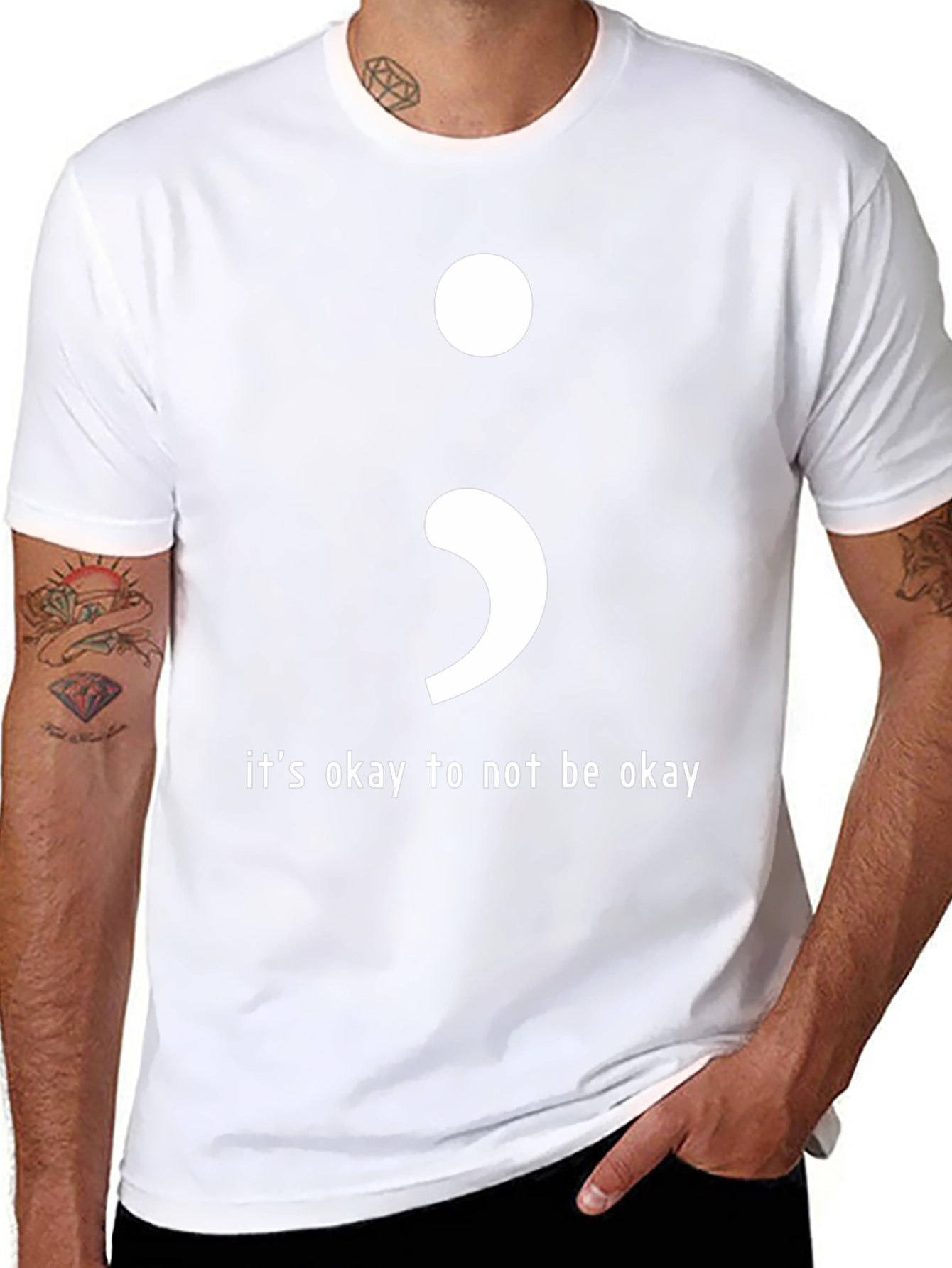 Its Okay To Not Be Okay Semicolon T-Shirt