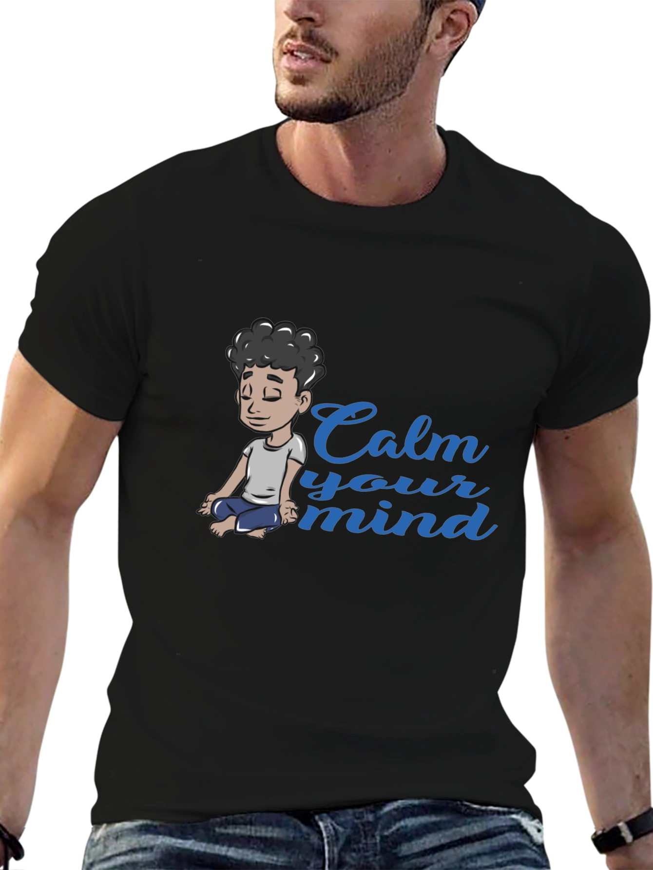 Calm Your Mind Graphic Tee - Black