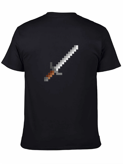 Pixel Sword Graphic T-Shirt - Black