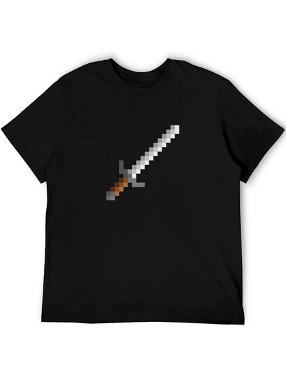 Pixel Sword Graphic T-Shirt - Black