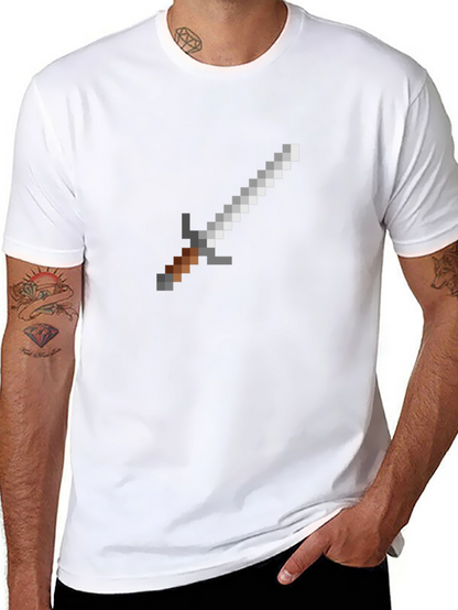 Pixel Sword Graphic T-Shirt - Black
