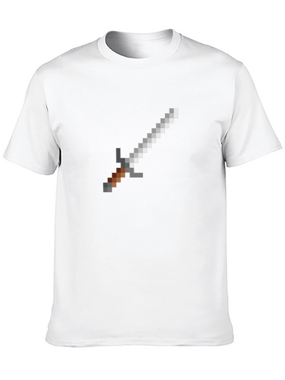 Pixel Sword Graphic T-Shirt - Black