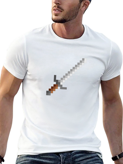 Pixel Sword Graphic T-Shirt - Black