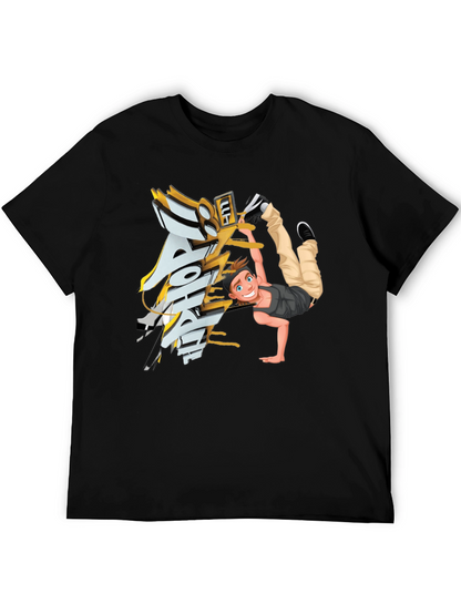 Cool Cartoon Dancer Graphic T-Shirt